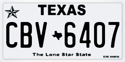 TX license plate CBV6407