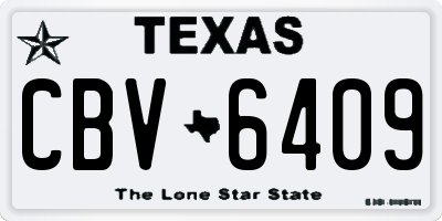 TX license plate CBV6409