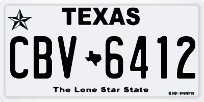 TX license plate CBV6412