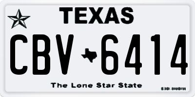 TX license plate CBV6414