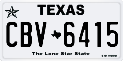 TX license plate CBV6415