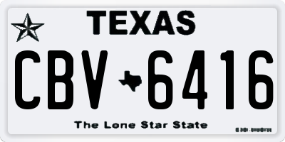 TX license plate CBV6416