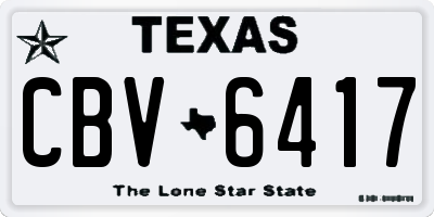 TX license plate CBV6417