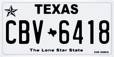 TX license plate CBV6418
