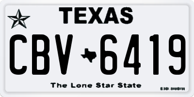 TX license plate CBV6419