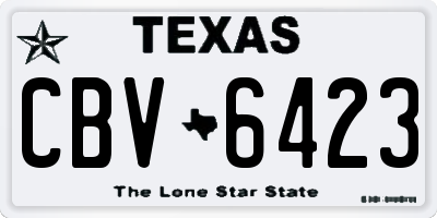 TX license plate CBV6423
