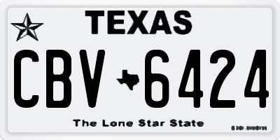 TX license plate CBV6424