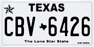 TX license plate CBV6426