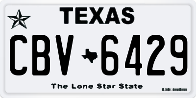 TX license plate CBV6429