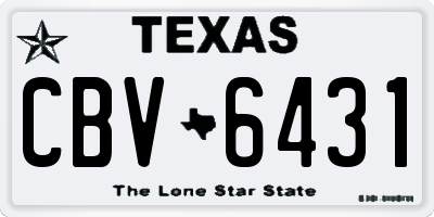 TX license plate CBV6431