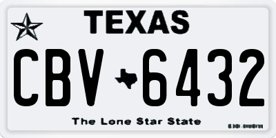 TX license plate CBV6432