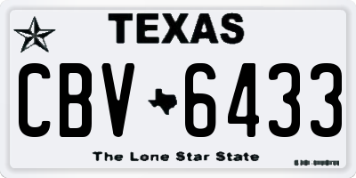 TX license plate CBV6433
