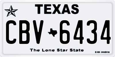 TX license plate CBV6434