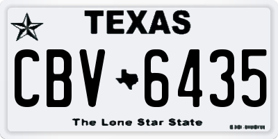 TX license plate CBV6435