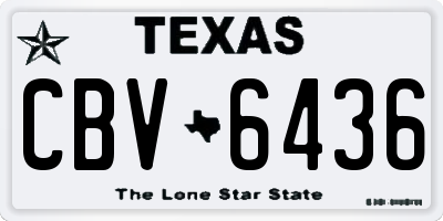 TX license plate CBV6436