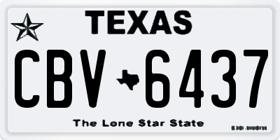 TX license plate CBV6437