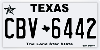 TX license plate CBV6442