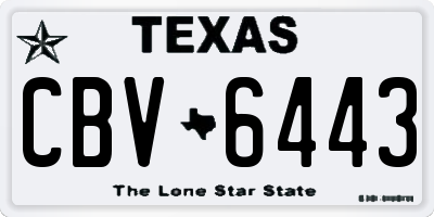 TX license plate CBV6443