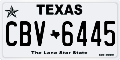 TX license plate CBV6445