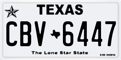 TX license plate CBV6447