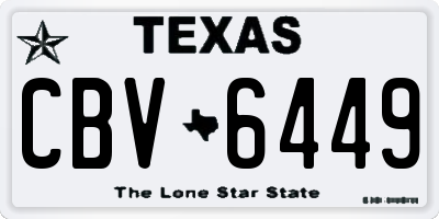 TX license plate CBV6449