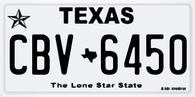 TX license plate CBV6450