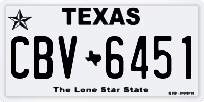 TX license plate CBV6451