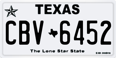 TX license plate CBV6452