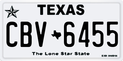 TX license plate CBV6455