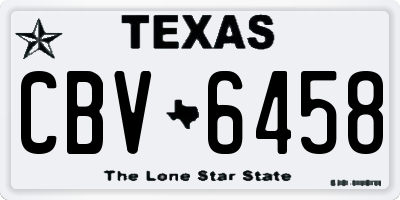 TX license plate CBV6458