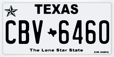 TX license plate CBV6460