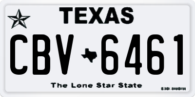 TX license plate CBV6461