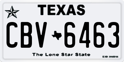 TX license plate CBV6463