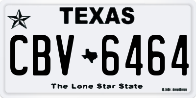 TX license plate CBV6464