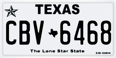 TX license plate CBV6468