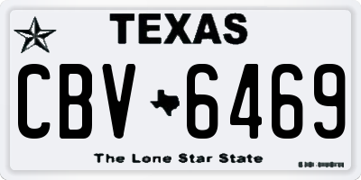 TX license plate CBV6469