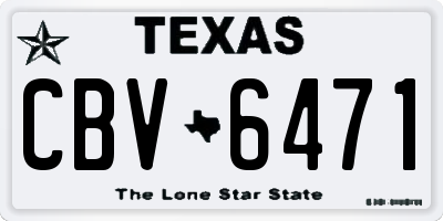 TX license plate CBV6471