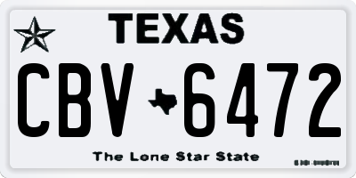 TX license plate CBV6472