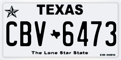 TX license plate CBV6473