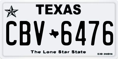 TX license plate CBV6476
