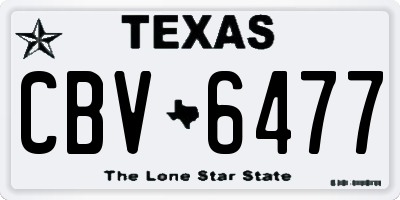 TX license plate CBV6477