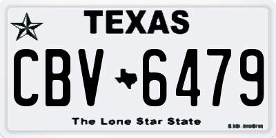 TX license plate CBV6479