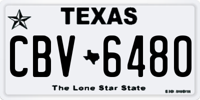 TX license plate CBV6480