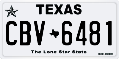 TX license plate CBV6481