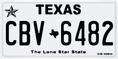 TX license plate CBV6482