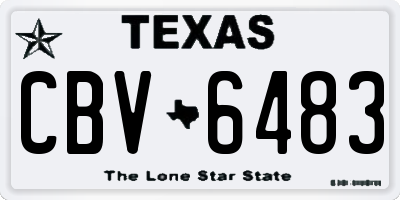 TX license plate CBV6483