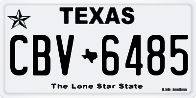 TX license plate CBV6485