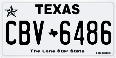 TX license plate CBV6486