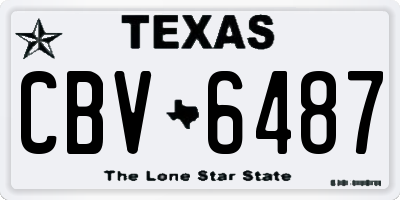 TX license plate CBV6487
