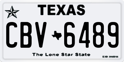 TX license plate CBV6489